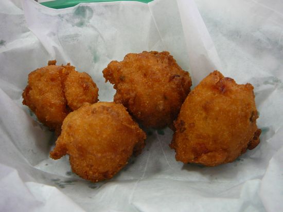 Hush Puppies (actually, there were more, but we couldn't wait)